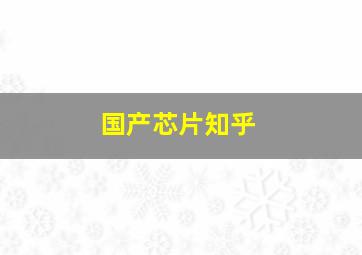 国产芯片知乎