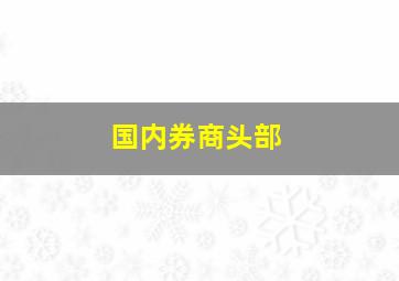 国内券商头部