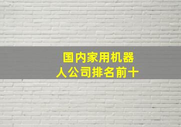 国内家用机器人公司排名前十