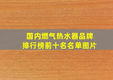 国内燃气热水器品牌排行榜前十名名单图片