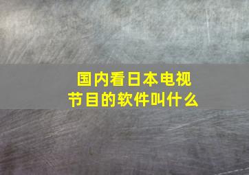 国内看日本电视节目的软件叫什么