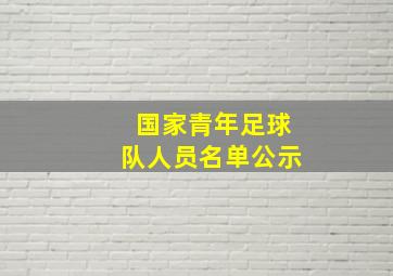 国家青年足球队人员名单公示