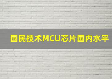 国民技术MCU芯片国内水平