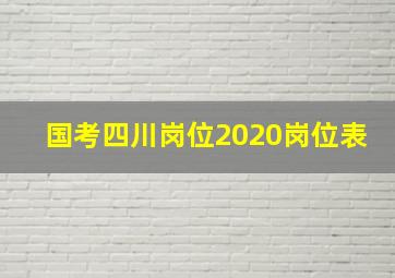 国考四川岗位2020岗位表