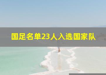 国足名单23人入选国家队