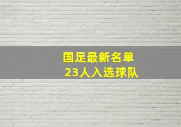 国足最新名单23人入选球队