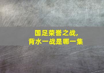 国足荣誉之战,背水一战是哪一集