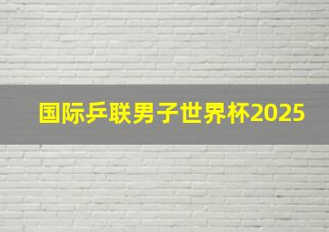 国际乒联男子世界杯2025