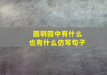 圆明园中有什么也有什么仿写句子