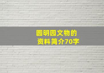 圆明园文物的资料简介70字