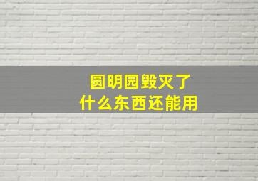 圆明园毁灭了什么东西还能用