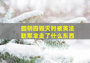 圆明园毁灭时被英法联军拿走了什么东西