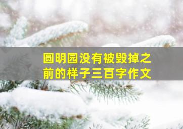 圆明园没有被毁掉之前的样子三百字作文