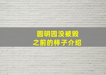 圆明园没被毁之前的样子介绍