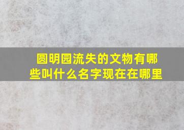 圆明园流失的文物有哪些叫什么名字现在在哪里