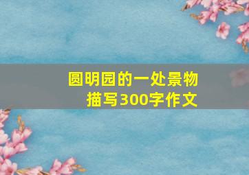 圆明园的一处景物描写300字作文