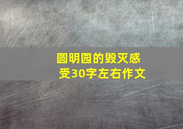 圆明园的毁灭感受30字左右作文