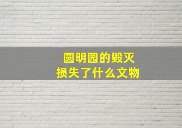 圆明园的毁灭损失了什么文物