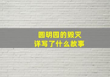 圆明园的毁灭详写了什么故事