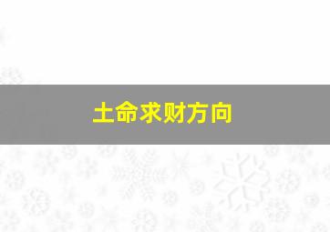 土命求财方向