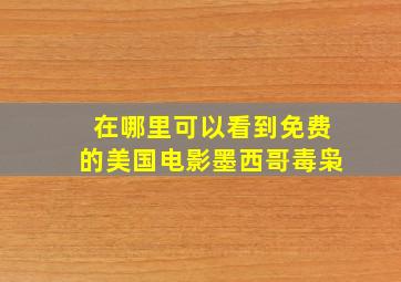 在哪里可以看到免费的美国电影墨西哥毒枭