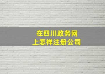 在四川政务网上怎样注册公司