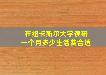 在纽卡斯尔大学读研一个月多少生活费合适