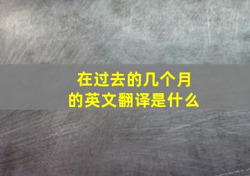 在过去的几个月的英文翻译是什么