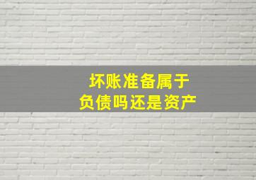 坏账准备属于负债吗还是资产