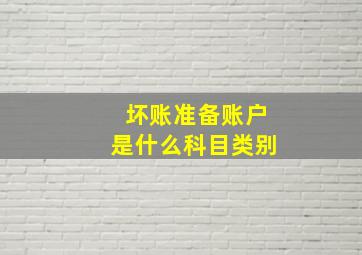 坏账准备账户是什么科目类别