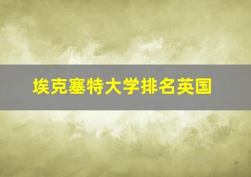 埃克塞特大学排名英国