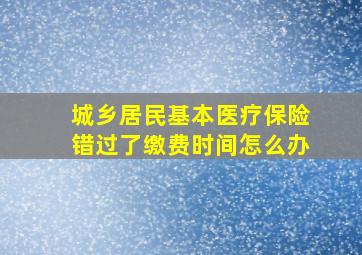 城乡居民基本医疗保险错过了缴费时间怎么办