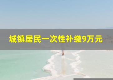 城镇居民一次性补缴9万元