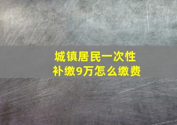 城镇居民一次性补缴9万怎么缴费