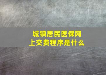 城镇居民医保网上交费程序是什么