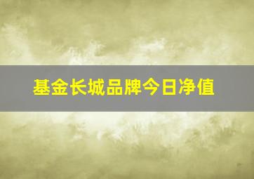 基金长城品牌今日净值