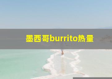 墨西哥burrito热量