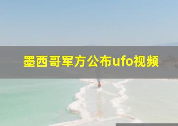 墨西哥军方公布ufo视频