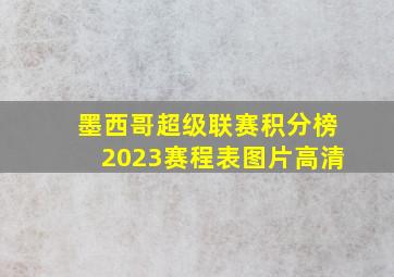 墨西哥超级联赛积分榜2023赛程表图片高清