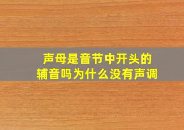 声母是音节中开头的辅音吗为什么没有声调