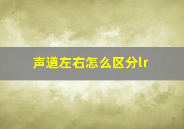 声道左右怎么区分lr