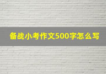 备战小考作文500字怎么写