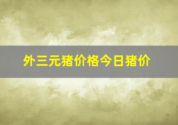 外三元猪价格今日猪价