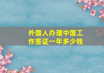 外国人办理中国工作签证一年多少钱