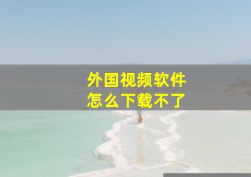 外国视频软件怎么下载不了