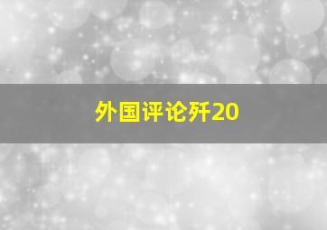 外国评论歼20