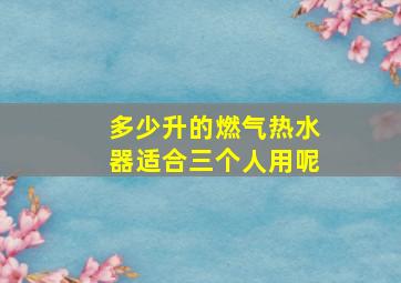 多少升的燃气热水器适合三个人用呢