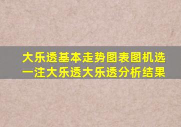 大乐透基本走势图表图机选一注大乐透大乐透分析结果