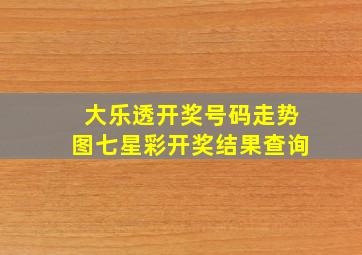 大乐透开奖号码走势图七星彩开奖结果查询