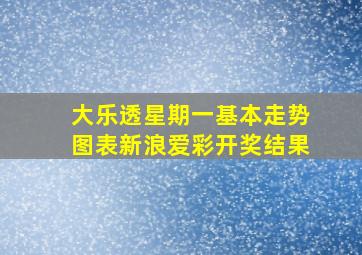 大乐透星期一基本走势图表新浪爱彩开奖结果